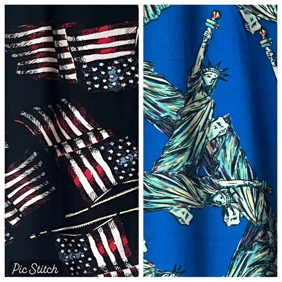 LuLaRoe American Flag & Statue of Liberty Legging Bundle - OS - Picture 2 of 15